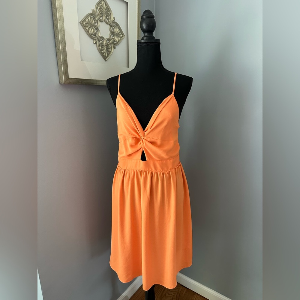 Cupshe Vibrant Orange Dress with Knot Detail